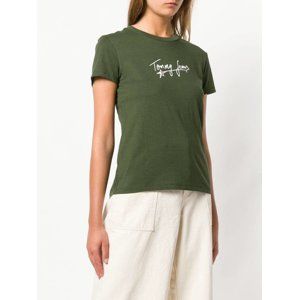 Tommy Hilfiger dámské zelené tričko Feminine - S (399)